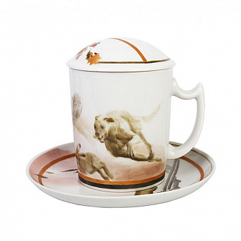 Трехпредметный чайный комплект «Осенняя охота»