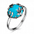Серебряное кольцо с бирюзой «Планета»