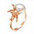 Серебряное кольцо с жемчугом «Морская звезда»