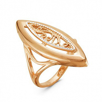 Серебряное кольцо «Амели» с золочением