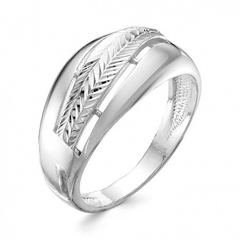 Серебряное кольцо «Колосок» без вставок