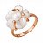 Серебряное кольцо «Аленький цветочек» с жемчугом и золочением