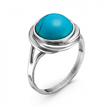 Серебряное кольцо «Лагуна» с бирюзой