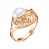 Серебряное кольцо «Ажурный узор» с жемчугом