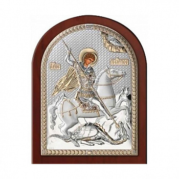 Икона с серебряным напылением «Святой Георгий Победоносец»