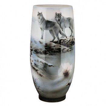 Фарфоровая ваза «Волки зимой»