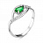 Серебряное кольцо «Лагуна» с зеленой шпинелью и фианитами