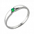 Серебряное кольцо «Легкость» с зеленой шпинелью