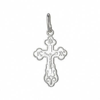 Серебряная подвеска в виде креста без покрытия