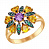 Серебряное кольцо с миксом камней «Цветочек»