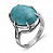 Серебряное кольцо «Море» с бирюзой
