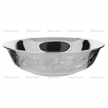 Серебряная тарелка глубокая «Узоры»