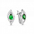 Серебряные серьги с зеленой шпинелью «Взгляд ангела»