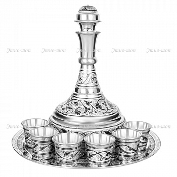 Водочный серебряный набор «Застолье» с подносом