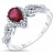 Серебряное кольцо с фианитом и рубином «Королевский блеск»