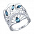Серебряное кольцо с топазами "Веер"
