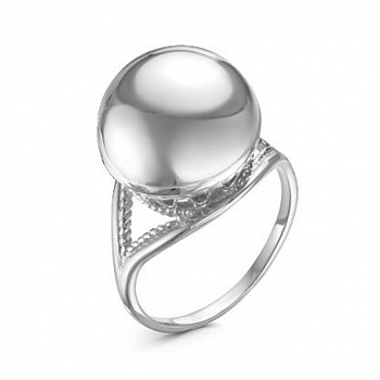 Серебряное родированное кольцо «Сфера»