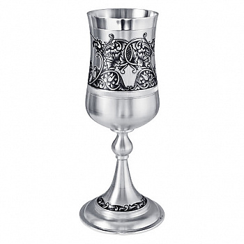 Серебряный бокал для вина «Цветочный узор»