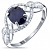 Оригинальное серебряное кольцо с фианитом и сапфиром