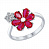 Серебряное кольцо с корундами "Цветы"