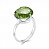 Серебряное кольцо с фианитом «Весна» с зеленым фианитом