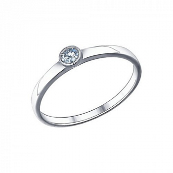 Серебряное кольцо с фианитом «Помолвочное»
