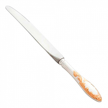 Посеребренный столовый нож "Пламя" с позолотой