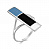 Серебряное кольцо «Мозаичный узор» с черной и голубой эмалью