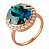 Серебряное кольцо с фианитом и позолотой «Колдунья»
