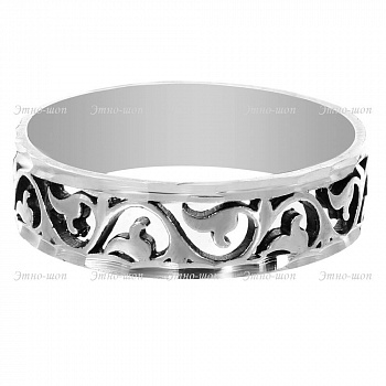 Серебряное кольцо «Росток» резное