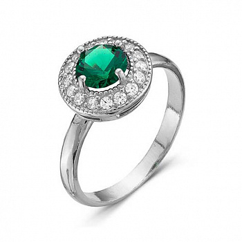 Серебряное кольцо «Марокко» со шпинелью зеленого цвета