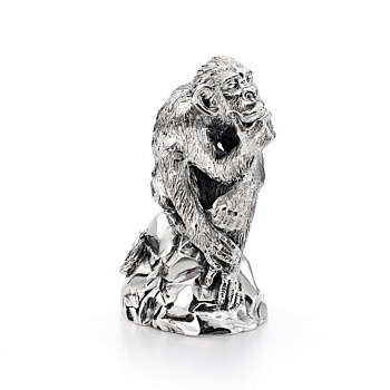 Серебряная статуэтка «Роденовская обезьянка»