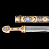 Кавказский кинжал в серебряной отделке, украшенный  позолотой и эмалью