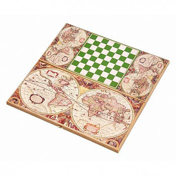 Большие нарды и шашки «Античная карта мира»