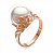Серебряное кольцо «Нереида» с жемчугом и золочением
