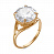 Серебряное кольцо «Звездное небо» с фианитом и позолотой