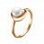 Серебряное кольцо «Жемчужинка» с золочением