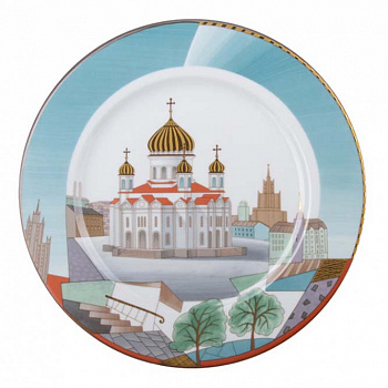 Фарфоровая декоративная тарелка «Воссозданный храм»