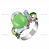 Серебряное кольцо "Кварцит" зеленый