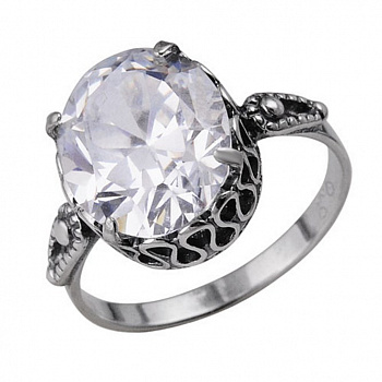 Серебряное кольцо «Искушение» с фианитом