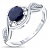 Серебряное кольцо с сапфиром и фианитом «Оригинальное»
