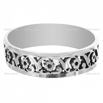 Серебряное кольцо «Цветочный этюд» резное