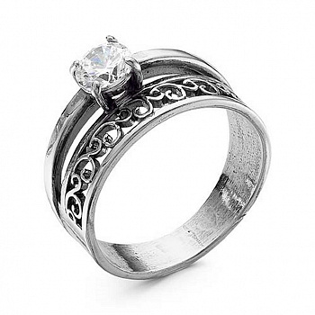 Серебряное кольцо «Соблазн» с фианитом