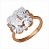 Серебряное кольцо с фианитом и золочением «Мечты»