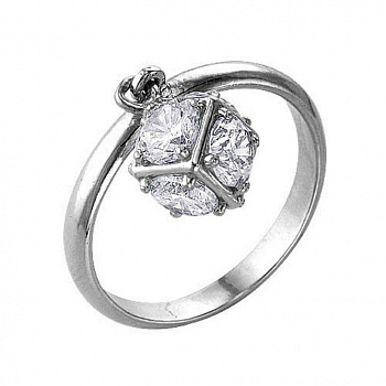 Серебряное кольцо «Чакра» с фианитом для женщин