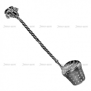 Серебряная ложка для заварки чая "Виноградный лист"
