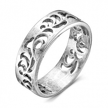 Серебряное кольцо «Флора» без вставок