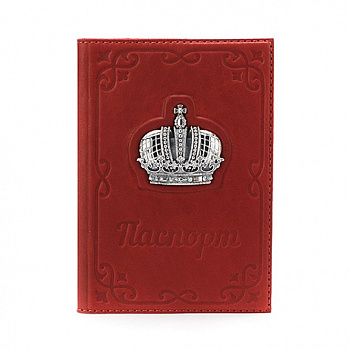 Обложка для паспорта «Корона» с серебром