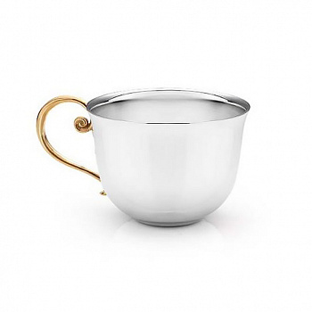 Серебряная кофейная чашка с позолотой «Классика»