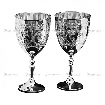 Серебряные бокалы для вина «Диалог» (пара)